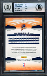 Stephen Curry Autographed 2009-10 Panini Rookie Card #357 Golden State Warriors BGS 9 Auto Grade Gem Mint 10 (Aftermarket Sticker) Beckett BAS #18113325
