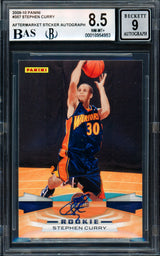 Stephen Curry Autographed 2009-10 Panini Rookie Card #357 Golden State Warriors BGS 8.5 Auto Grade Mint 9 (Aftermarket Sticker) Beckett BAS #18954953