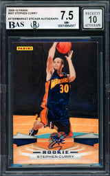 Stephen Curry Autographed 2009-10 Panini Rookie Card #357 Golden State Warriors BGS 7.5 Auto Grade Gem Mint 10 (Aftermarket Sticker) Beckett BAS #18954957