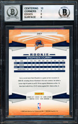 Stephen Curry Autographed 2009-10 Panini Rookie Card #357 Golden State Warriors BGS 7.5 Auto Grade Gem Mint 10 (Aftermarket Sticker) Beckett BAS #18954957