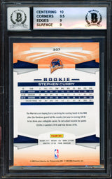 Stephen Curry Autographed 2009-10 Panini Rookie Card #307 Golden State Warriors BGS 9 Auto Grade Gem Mint 10 (Aftermarket Sticker) Beckett BAS #18113336