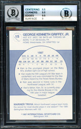 Ken Griffey Jr. Autographed 1987 Bellingham Rookie Card #15 Seattle Mariners BGS 9 Auto Grade Gem Mint 10 Beckett BAS #14727249