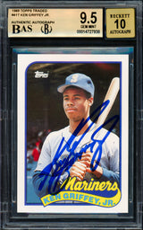 Ken Griffey Jr. Autographed 1989 Topps Traded Rookie Card #41T Seattle Mariners BGS 9.5 Auto Grade Gem Mint 10 Beckett BAS #14727938