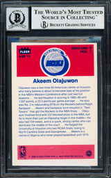 Hakeem Olajuwon Autographed 1986 Fleer Stickers "The Dream" Rookie Card #9 Houston Rockets Auto Grade Gem Mint 10 Beckett BAS #14127430