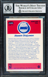 Hakeem Olajuwon Autographed 1986 Fleer Stickers "The Dream" Rookie Card #9 Houston Rockets Auto Grade Gem Mint 10 Beckett BAS #14127425