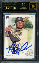 Fernando Tatis Jr. Autographed 2019 Topps Allen & Ginter Rookie Card #183 San Diego Padres Black Label Pristine BGS 10 Auto Grade 10 Beckett BAS #15349824