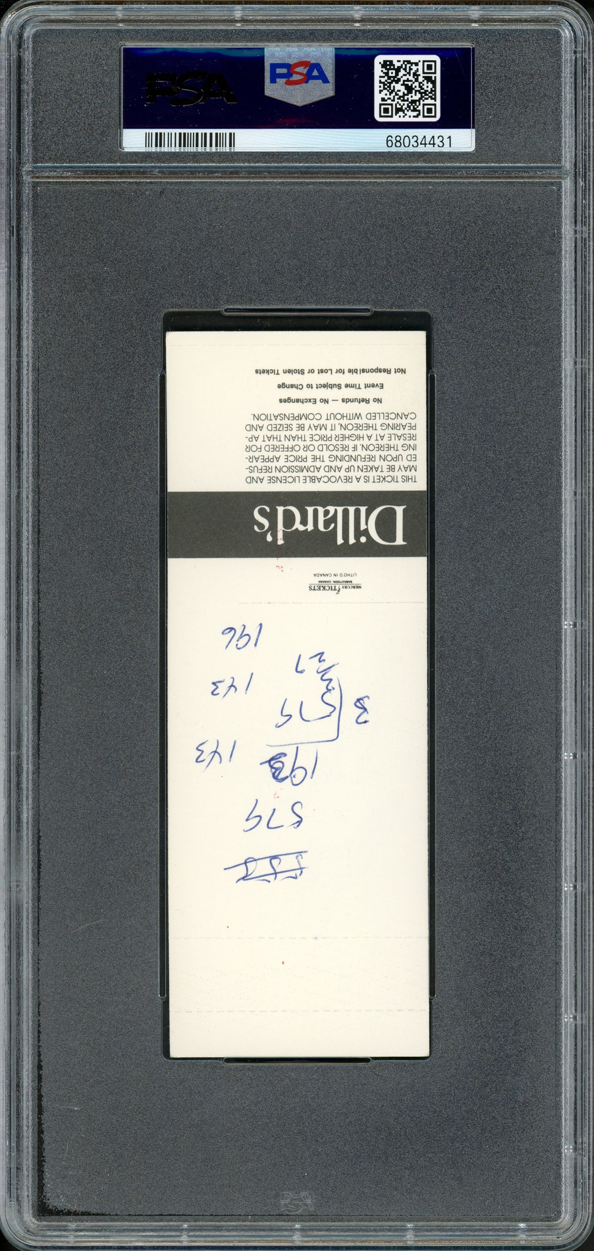 Ken Griffey Jr. Autographed 1989 Spring Training Ticket Seattle Mariners PSA 6 MK Auto Grade Gem Mint 10 "1989" PSA/DNA #68034431