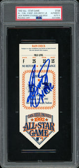 Ken Griffey Jr. Autographed 1992 All Star Game Ticket Seattle Mariners Auto Grade Mint 9 "MVP 92" PSA/DNA #92310988