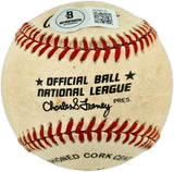 Hank Aaron Autographed Official NL Baseball Atlanta Braves Beckett BAS #AE85121
