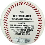 Ted Williams Autographed Official Fotoball Baseball Boston Red Sox Beckett BAS #AE85114