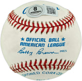 Joe DiMaggio Autographed Official AL Baseball New York Yankees Beckett BAS #AE85110