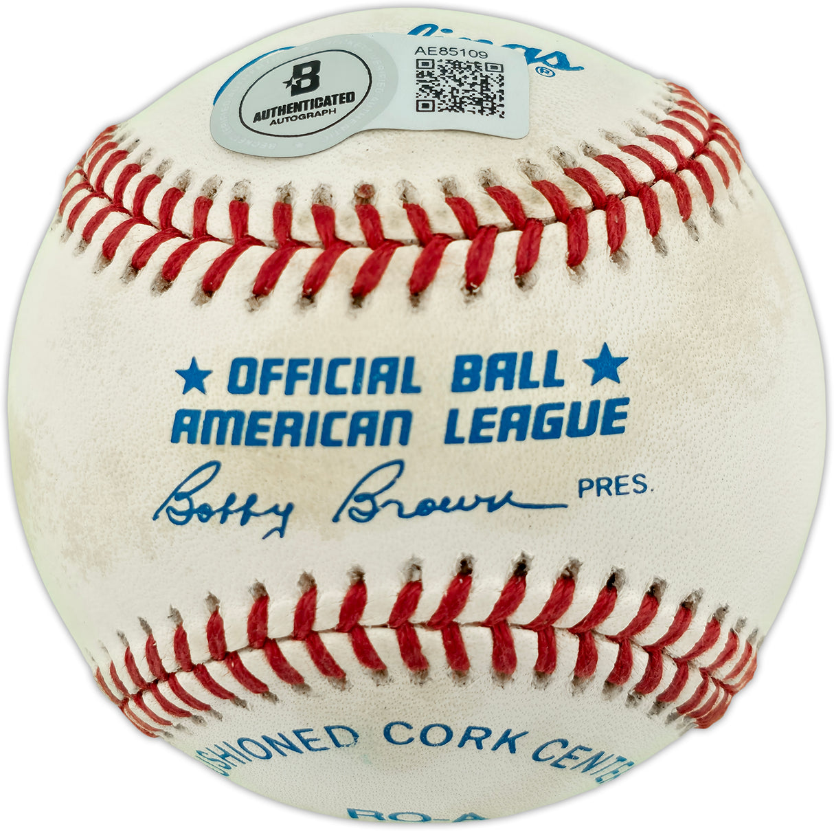 Joe DiMaggio Autographed Official AL Baseball New York Yankees Beckett BAS #AE85109