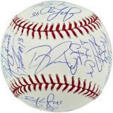 2007 World Series Champs Autographed Official WS Logo Baseball Boston Red Sox With 27 Signatures Including Pedroia & Varitek MLB Holo #BB680704