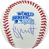 George Brett Autographed Official 1985 World Series Logo Baseball Kansas City Royals Beckett BAS Witness #2W764970