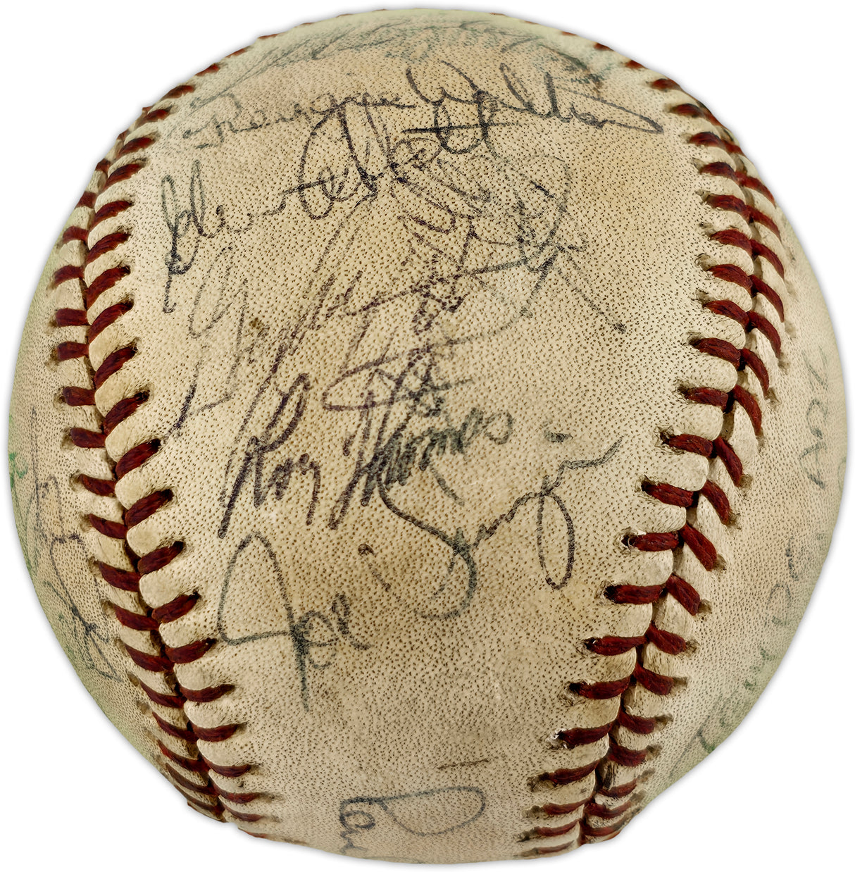 1981-82 Seattle Mariners Team Autographed Official MacPhail AL Foul Baseball With 23 Signatures SKU #263394