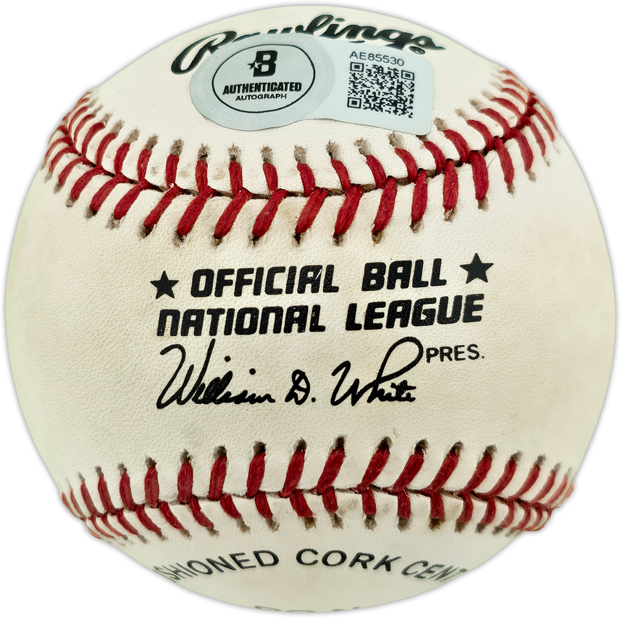 Hank Aaron Autographed Official NL Baseball Atlanta Braves Beckett BAS #AE85530