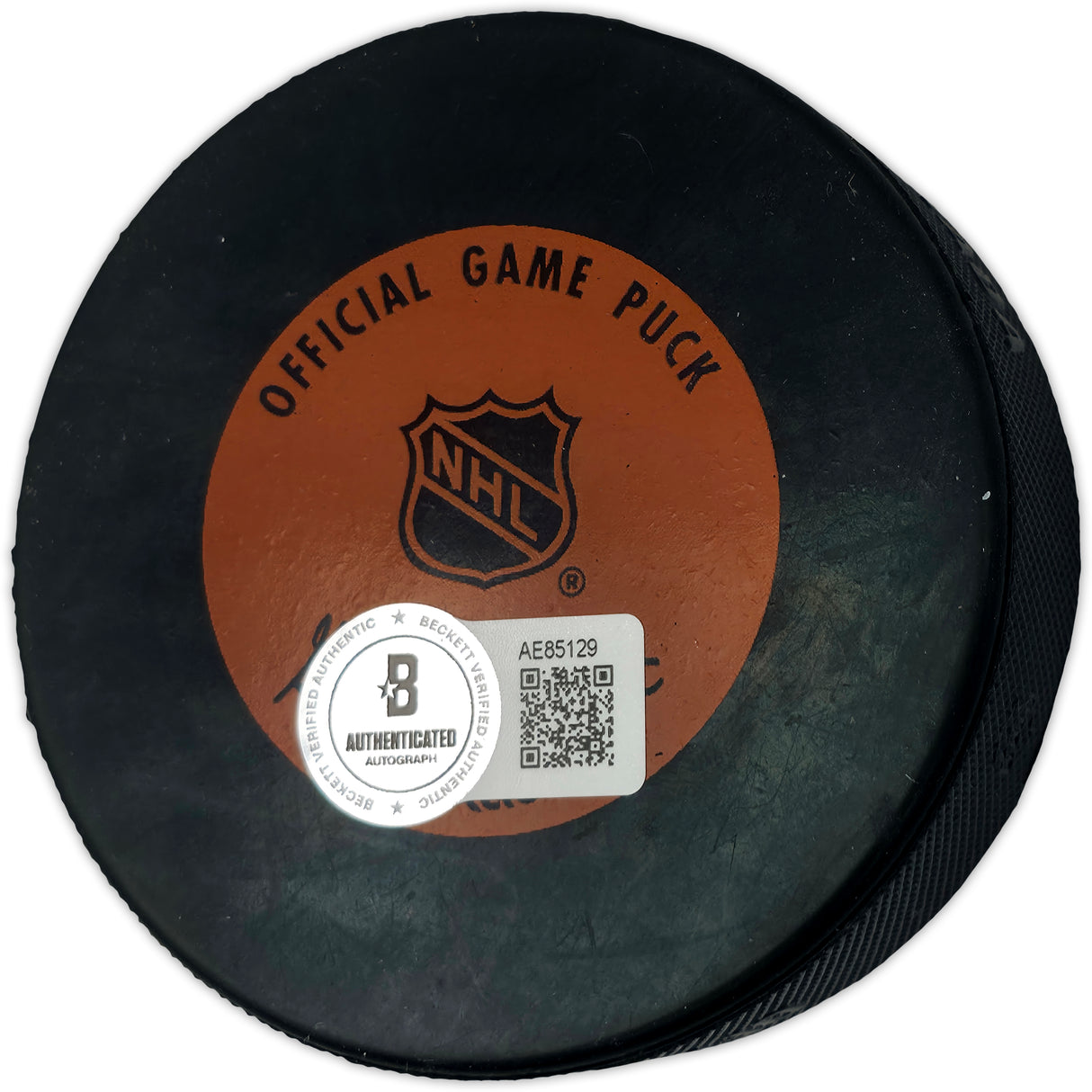Gordie Howe, Sid Abel, & Ted Lindsay Autographed Official Detroit Red Wings Logo Hockey Puck Production Line Beckett BAS #AE85129