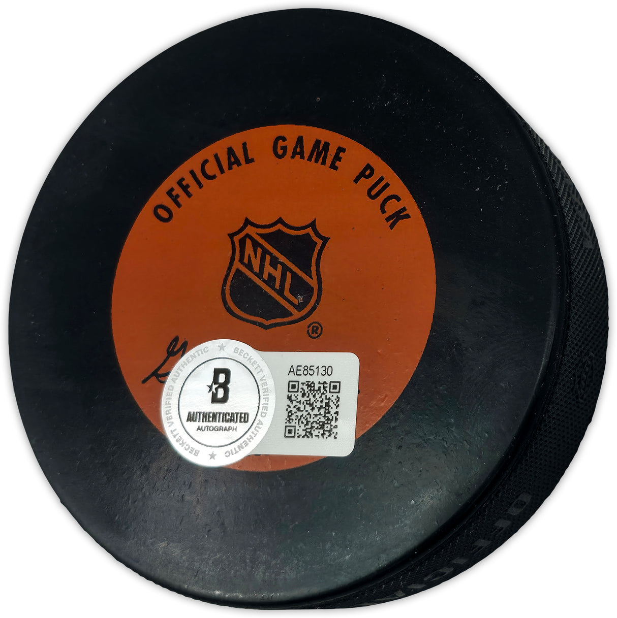 Gordie Howe, Sid Abel, & Ted Lindsay Autographed Official Detroit Red Wings Logo Hockey Puck Production Line Beckett BAS #AE85130