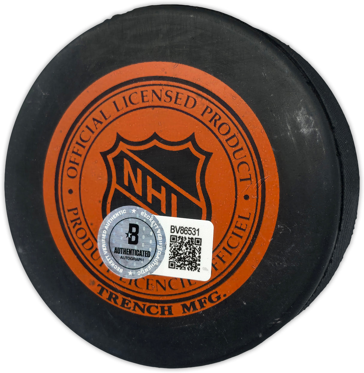 Gordie Howe Autographed Official Detroit Red Wings Logo Hockey Puck Beckett BAS #BV86531