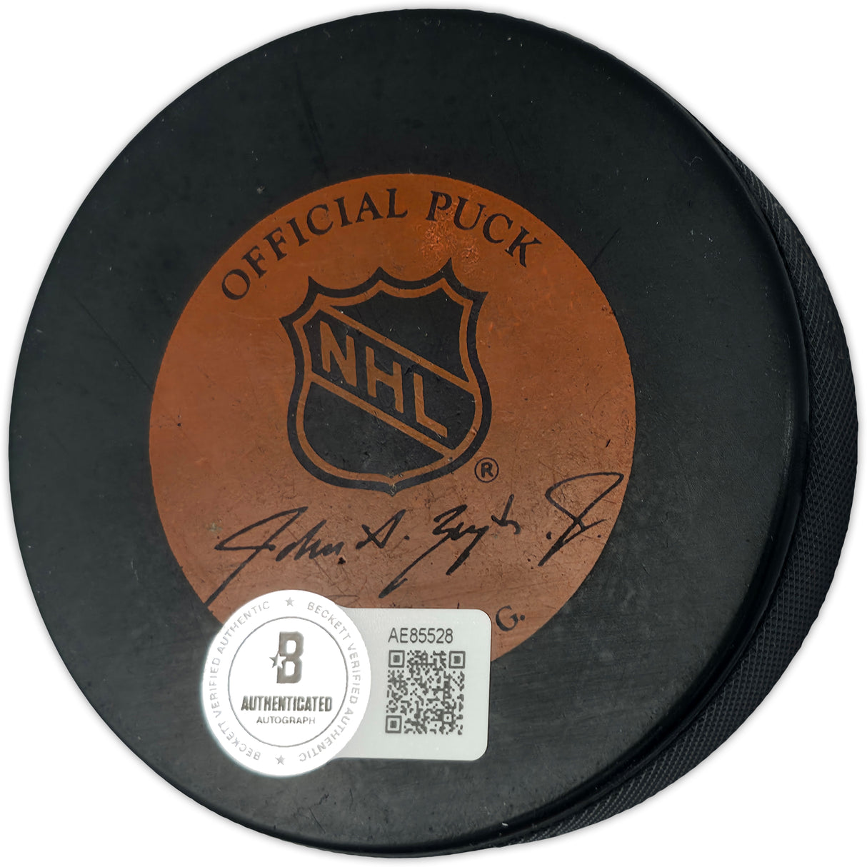 Wayne Gretzky Autographed Official Los Angeles Kings Logo Hockey Puck Beckett BAS #AE85528