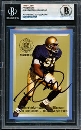 Demetrius DuBose Autographed 1993 Fleer Prospect Rookie Card #19 Tampa Bay Buccaneers Beckett BAS #19957951