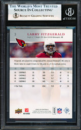 Larry Fitzgerald Autographed 2008 Upper Deck Card #3 Arizona Cardinals Beckett BAS #19958086