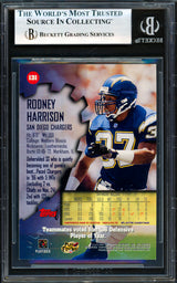 Rodney Harrison Autographed 1997 Stadium Club Rookie Card #131 San Diego Chargers Beckett BAS #19958120