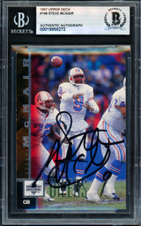 Steve McNair Autographed 1997 Upper Deck Card #198 Houston Oilers Beckett BAS #19958272