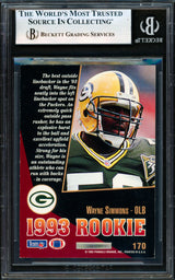 Wayne Simmons Autographed 1993 Score Select Rookie Card #170 Green Bay Packers Beckett BAS #19958593