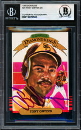 Tony Gwynn Autographed 1985 Donruss Diamond Kings Card #25 San Diego Padres Beckett BAS #19829565