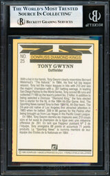 Tony Gwynn Autographed 1985 Donruss Diamond Kings Card #25 San Diego Padres Beckett BAS #19829565