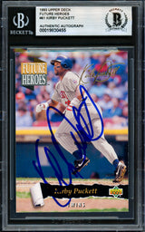 Kirby Puckett Autographed 1993 Upper Deck Future Heroes Card #61 Minnesota Twins Beckett BAS #19830455
