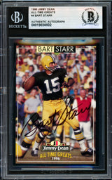 Bart Starr Autographed 1996 Jimmy Dean Card Green Bay Packers Beckett BAS #19830802