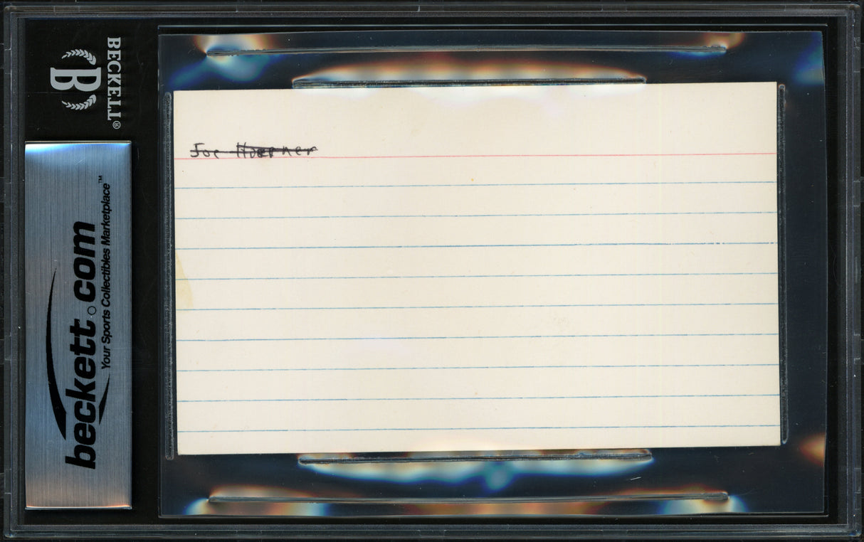 Curt Flood Autographed 3x5 Index Card St. Louis Cardinals Beckett BAS #19816379