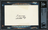 Satchel Paige Autographed 3x5 Index Card Negro Leagues Beckett BAS #19816375