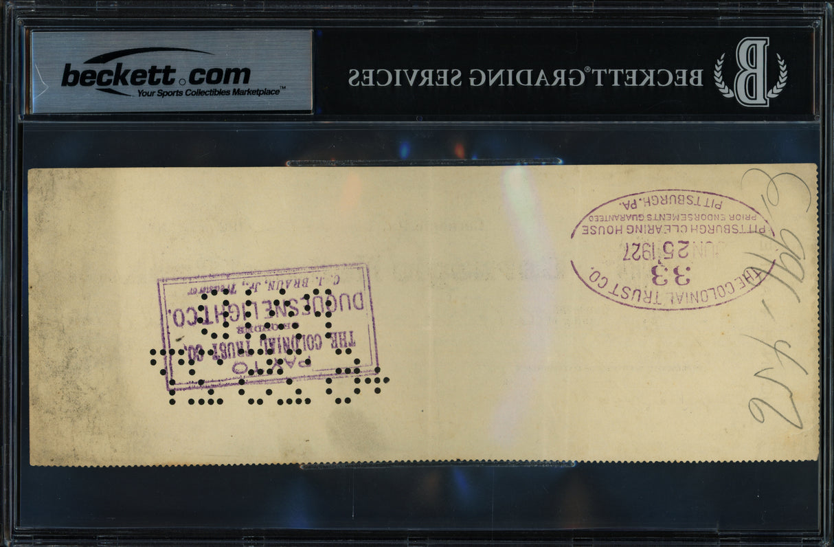 Honus Wagner Autographed Check Beckett BAS #19816612