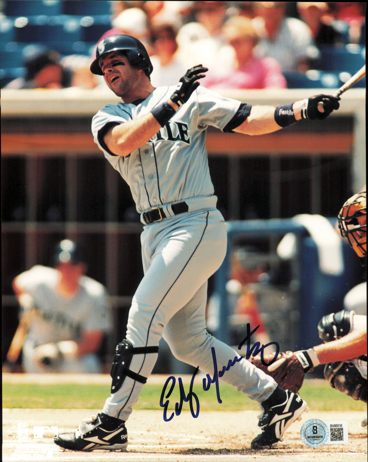 Edgar Martinez Autographed 8x10 Photo Seattle Mariners Beckett BAS QR #BV86516