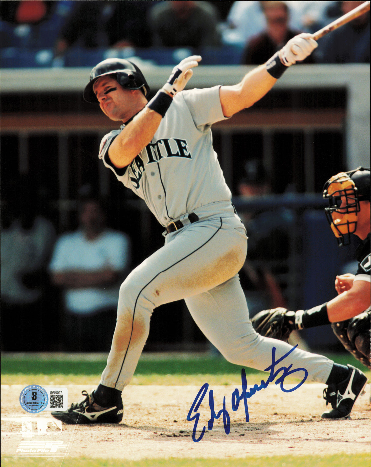 Edgar Martinez Autographed 8x10 Photo Seattle Mariners Beckett BAS QR #BV86517