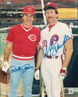 Pete Rose & Mike Schmidt Autographed 8x10 Photo Beckett BAS #AE85153