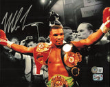 Mike Tyson Autographed 8x10 Photo Belts Beckett BAS #BE17765