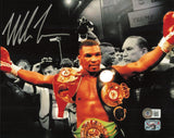 Mike Tyson Autographed 8x10 Photo Belts Beckett BAS #BE17771