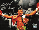Mike Tyson Autographed 8x10 Photo Belts Beckett BAS #BE17770