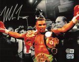 Mike Tyson Autographed 8x10 Photo Belts Beckett BAS #BE17760