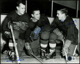 Gordie Howe, Sid Abel, & Ted Lindsay Autographed 8x10 Photo Production Line Beckett BAS #AE85144