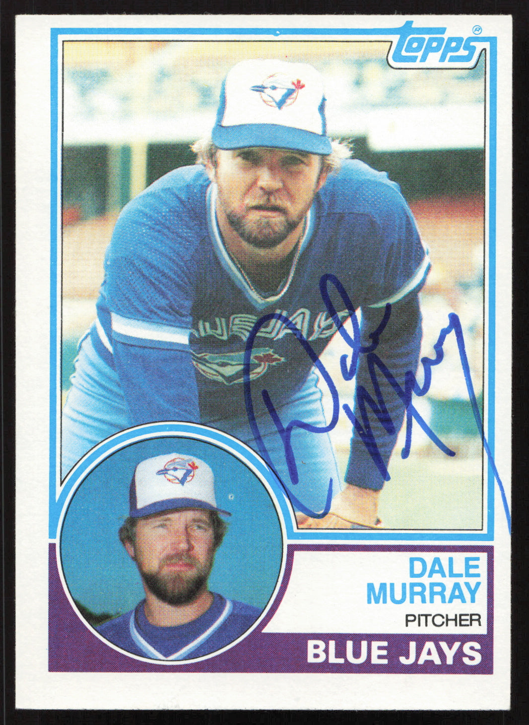 Dale Murray Autographed 1983 Topps Card #42 Toronto Blue Jays SKU #263809
