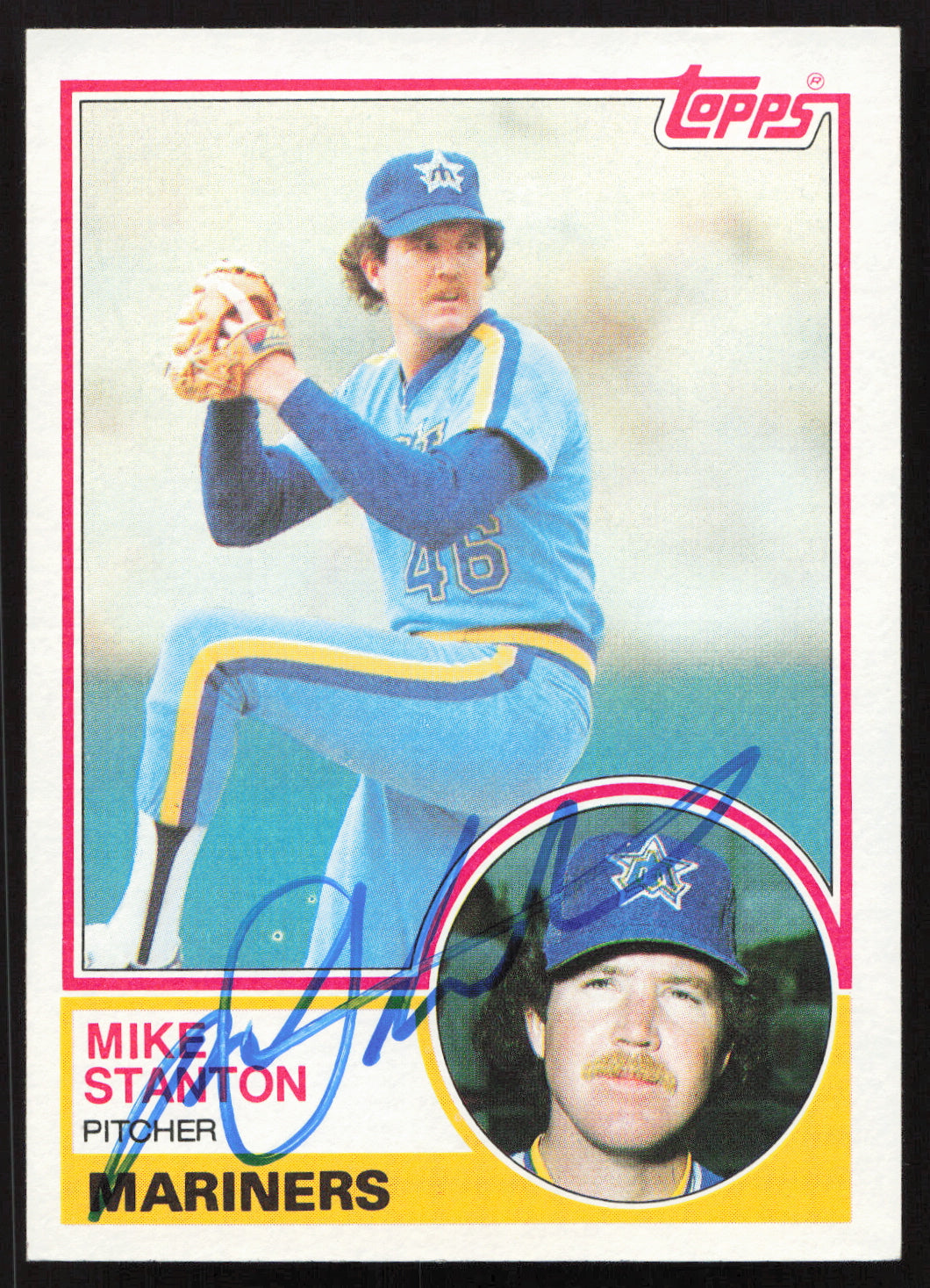 Mike Stanton Autographed 1983 Topps Card #159 Seattle Mariners SKU #263821