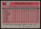 Hal Dues Autographed 1981 Topps Card #71 Montreal Expos SKU #264891