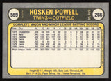 Hosken Powell Autographed 1981 Fleer Card #559 Minnesota Twins SKU #265110