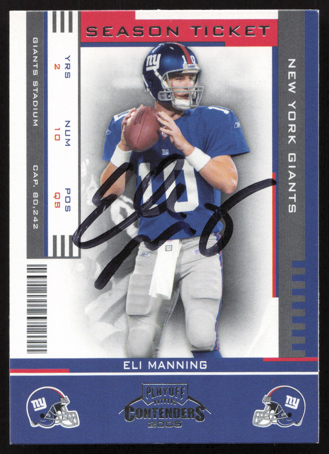 Eli Manning Autographed 2005 Playoff Contenders Card #63 New York Giants SKU #265314
