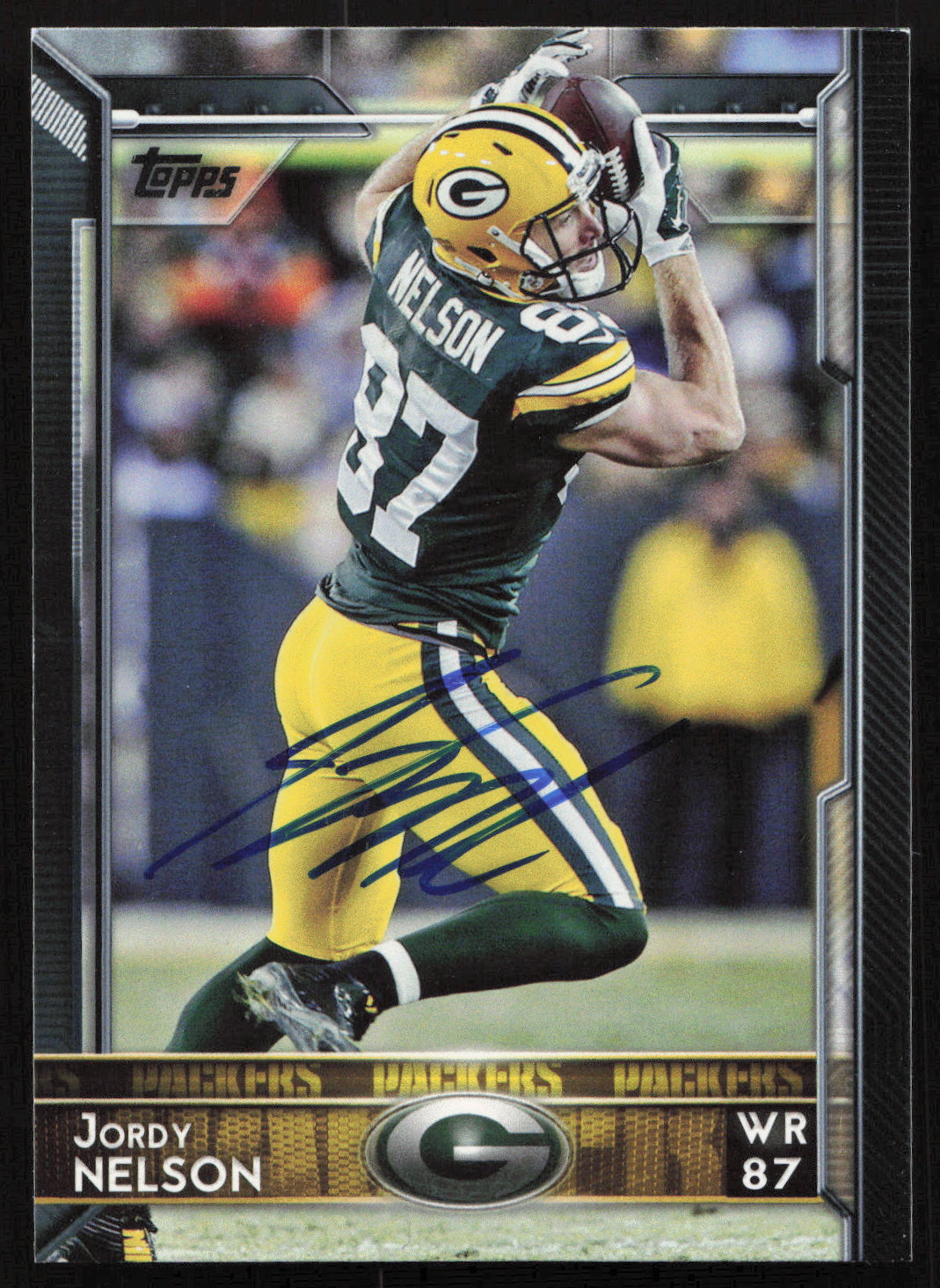 Jordy Nelson Autographed 2015 Topps Card #3 Green Bay Packers SKU #265358